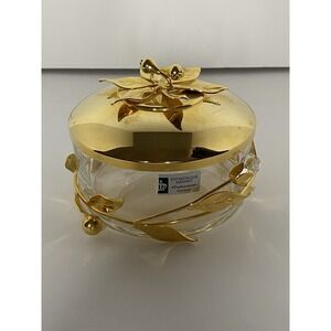 Echt Kristall Glas Handarbeit Weidensteiner Frauenau Trinket Glass+Gold German